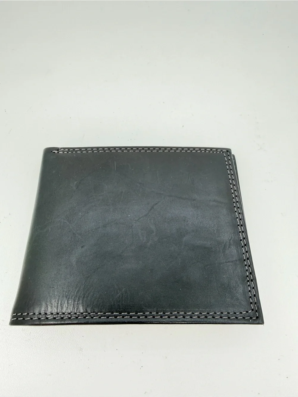 Geoffrey Beene Black Genuine Leather Bifold Wallet Removable Card Photo Case